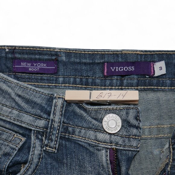 Vigoss Bootcut Jeans Women Size 3 Stretch Rear Flap Pocket Indigo Wash EUC - Picture 11 of 11